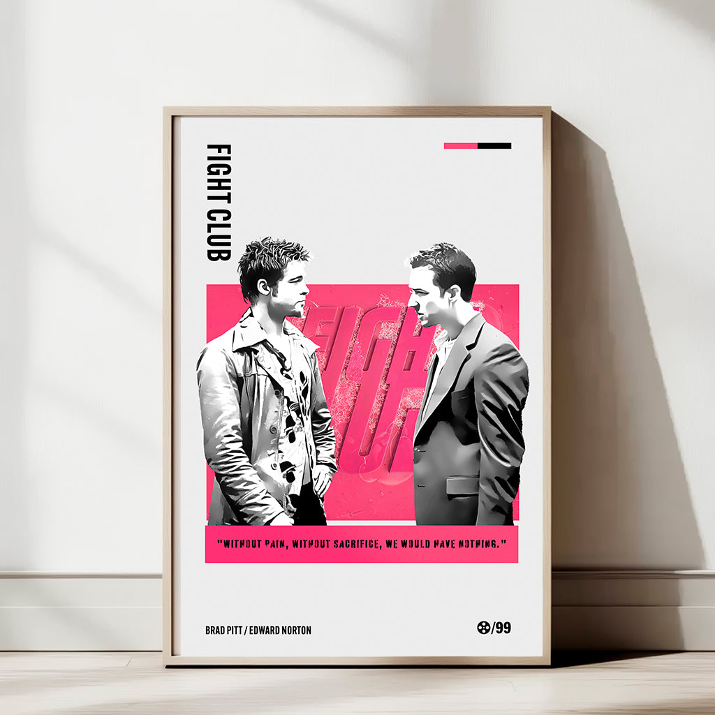 Fight Club Poster — Minimal Brad Pitt & Edward Norton Movie Art Print
