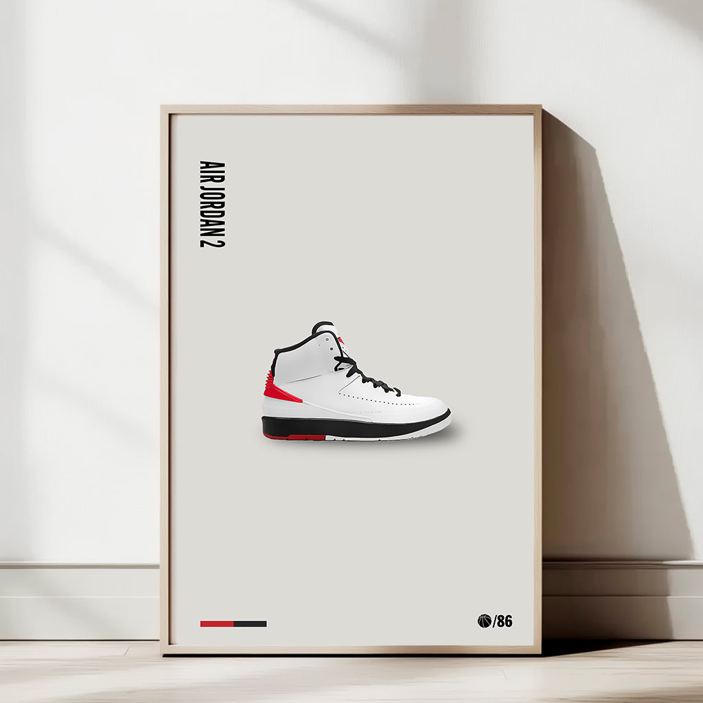 Air Jordan 2 Poster — Minimal Modern Sneaker Art Print