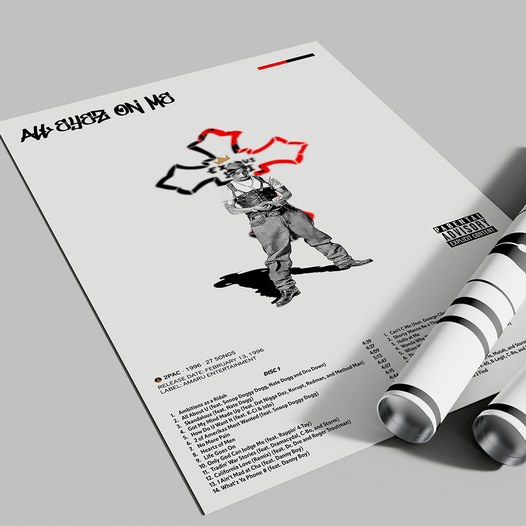 All Eyez On Me Poster — 2Pac Minimal Hip-Hop Art Print