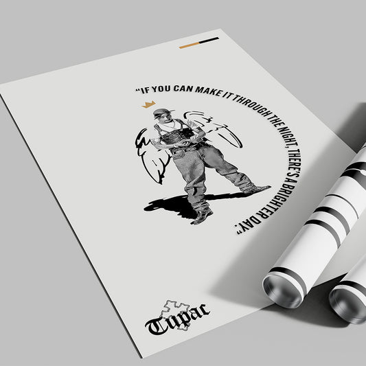 Tupac "Brighter Day" Quote Poster — Minimal Hip-Hop Art Print