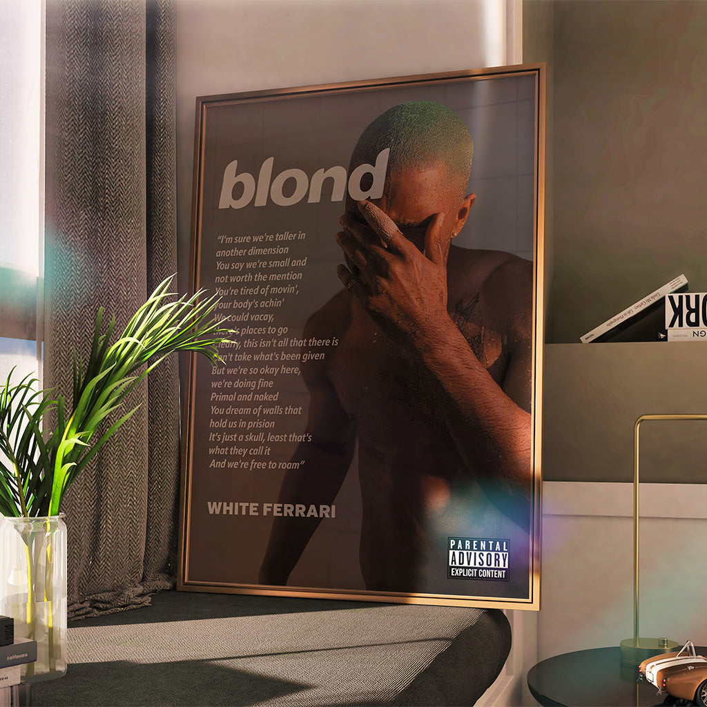 Frank Ocean Blond "White Ferrari" Poster — Minimal R&B Art Print