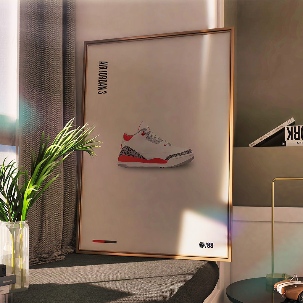 Air Jordan 3 Elephant Print Poster — Minimal Sneaker Art Print