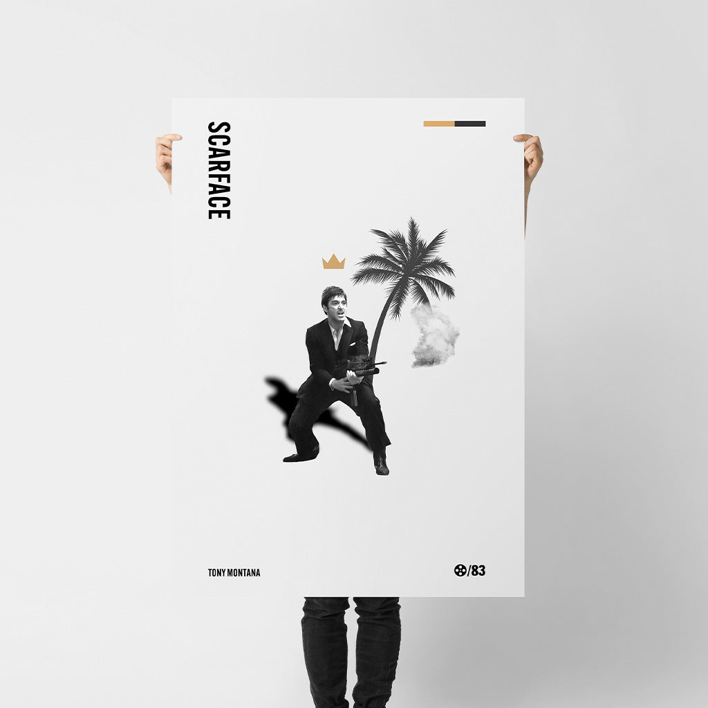 Scarface Tony Montana Poster — Minimal Modern Movie Art Print