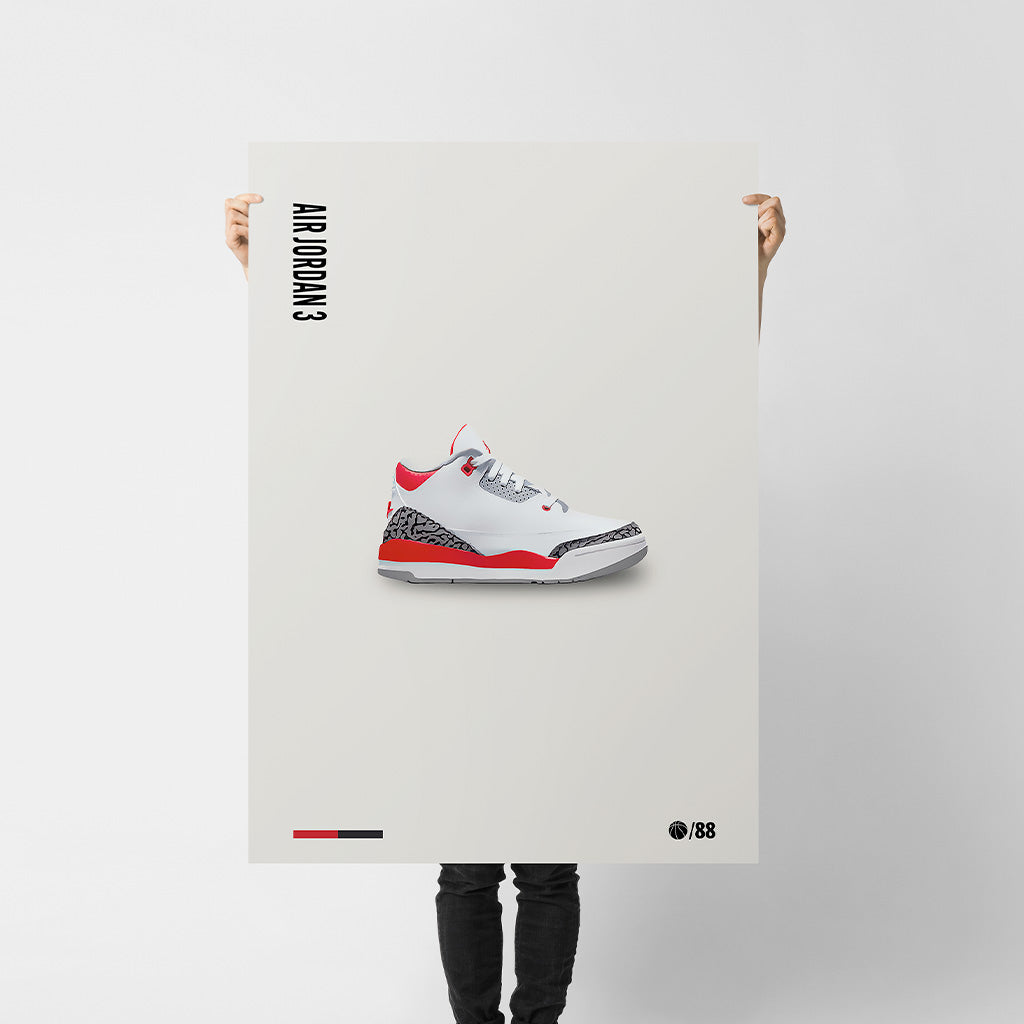 Air Jordan 3 Elephant Print Poster — Minimal Sneaker Art Print