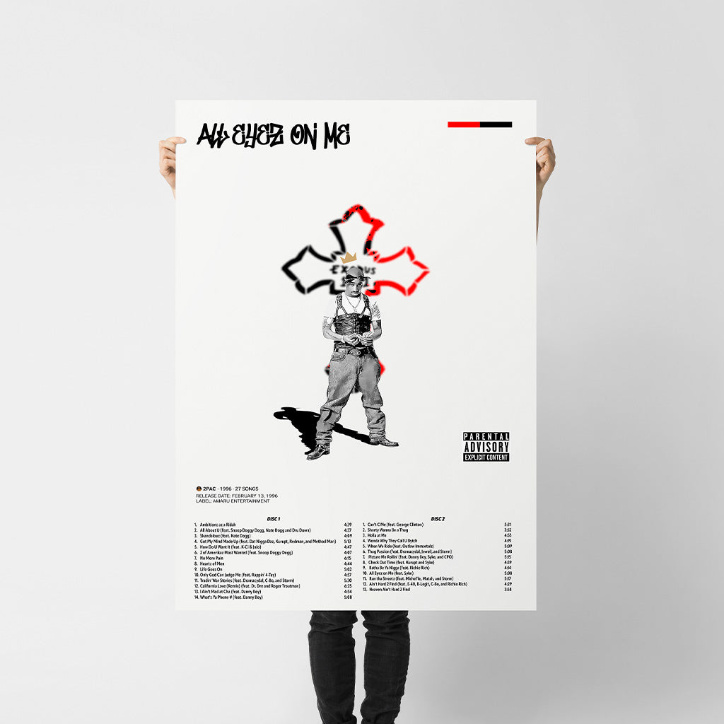 All Eyez On Me Poster — 2Pac Minimal Hip-Hop Art Print