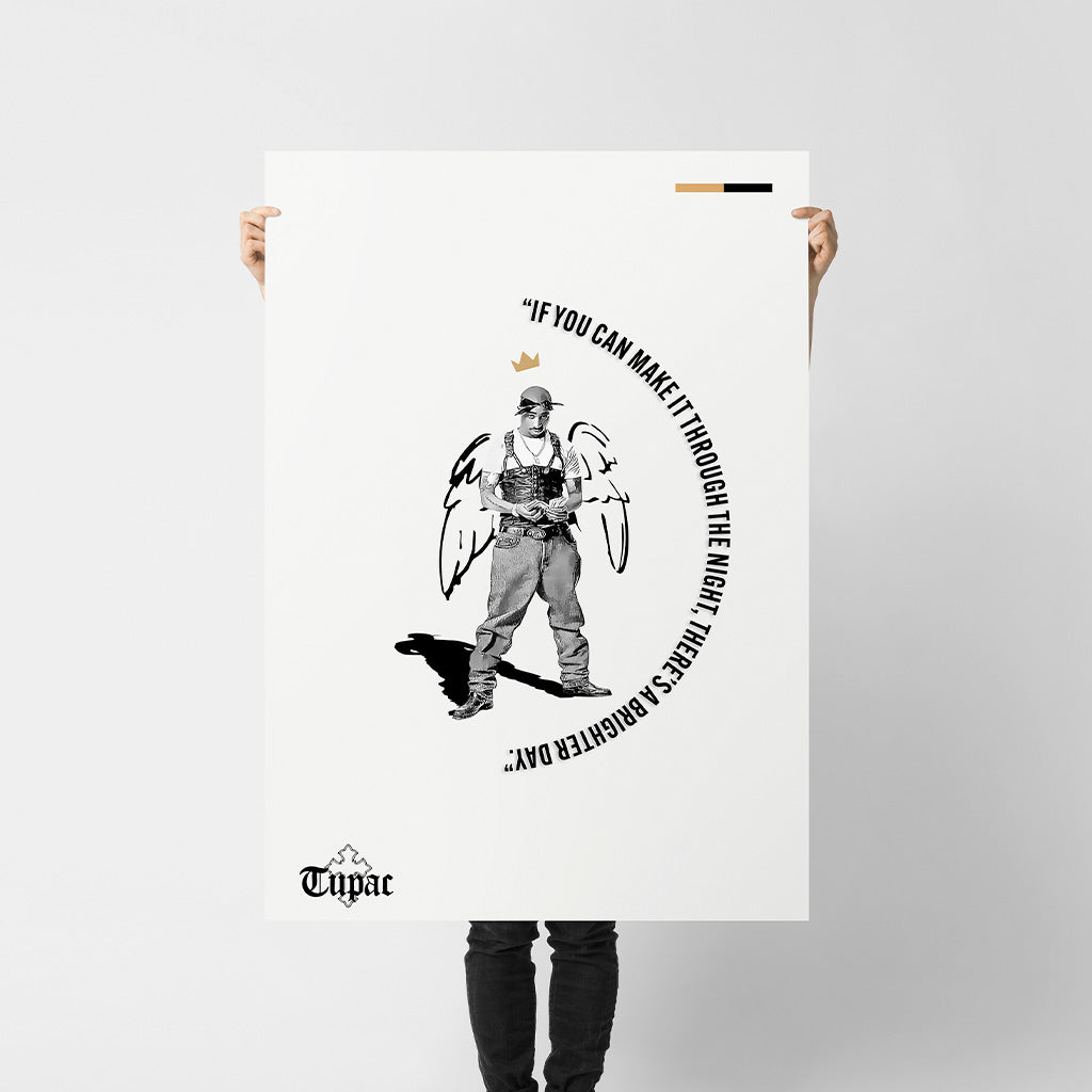 Tupac "Brighter Day" Quote Poster — Minimal Hip-Hop Art Print