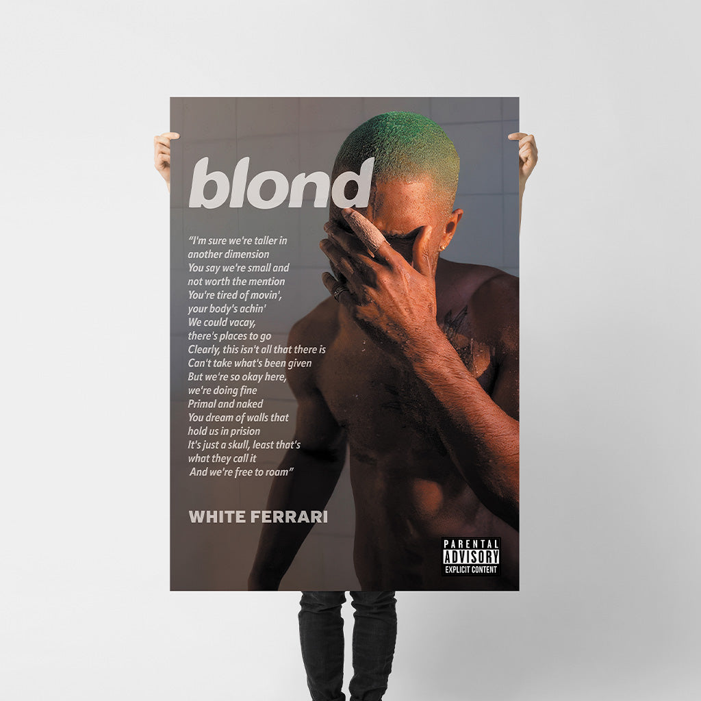 Frank Ocean Blond "White Ferrari" Poster — Minimal R&B Art Print