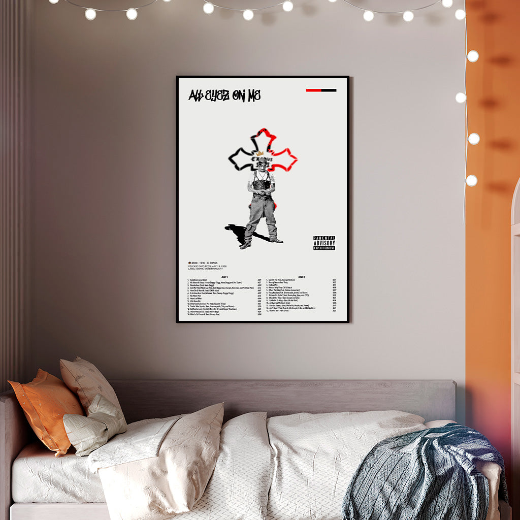All Eyez On Me Poster — 2Pac Minimal Hip-Hop Art Print