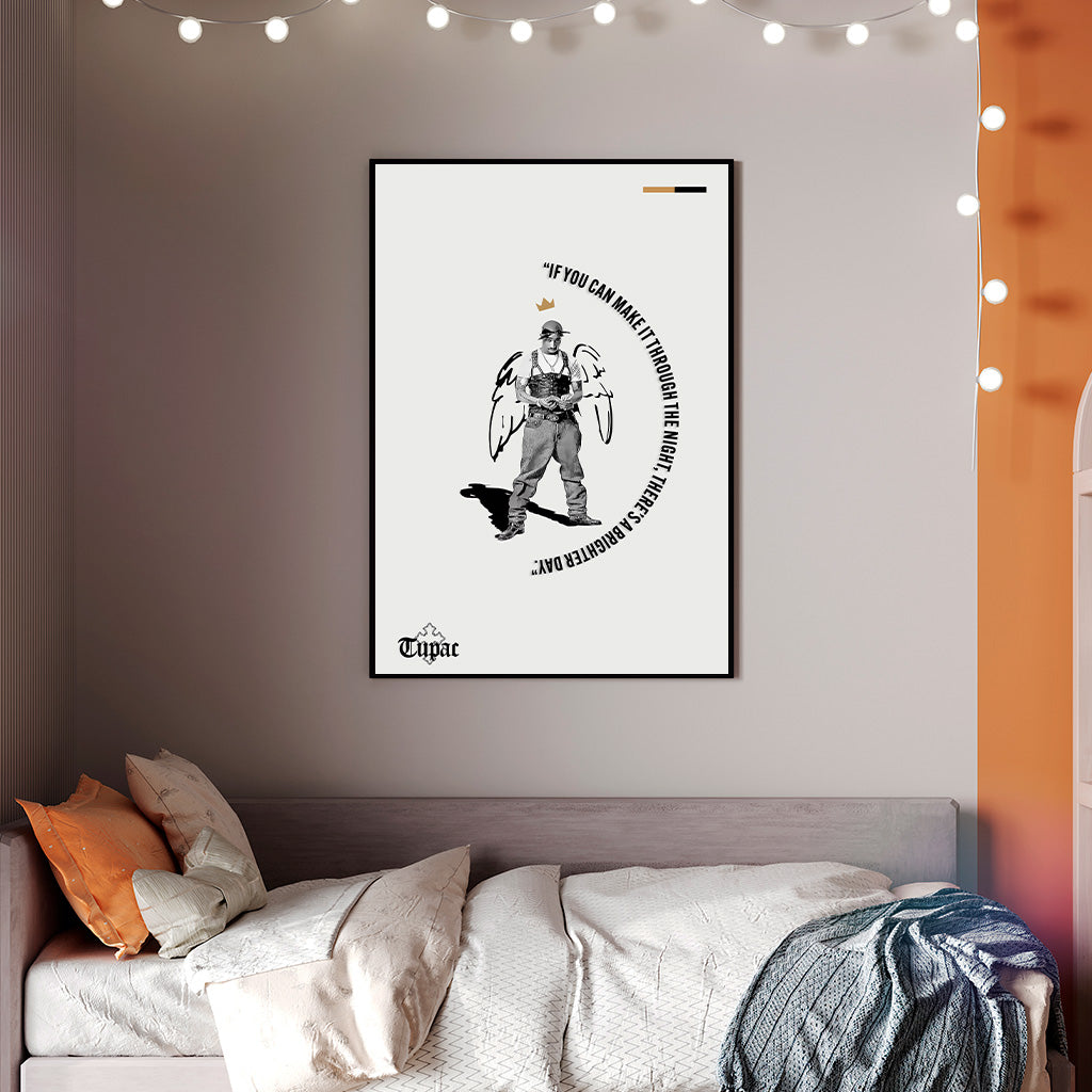 Tupac "Brighter Day" Quote Poster — Minimal Hip-Hop Art Print