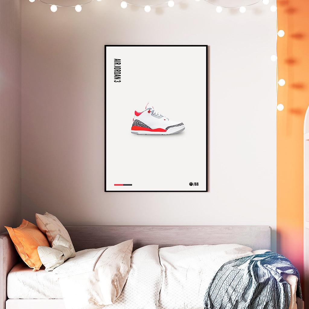 Air Jordan 3 Elephant Print Poster — Minimal Sneaker Art Print