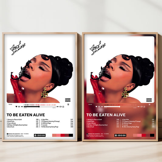 Mariah the Scientist To Be Eaten Alive Poster — Minimal Album Tracklist Art