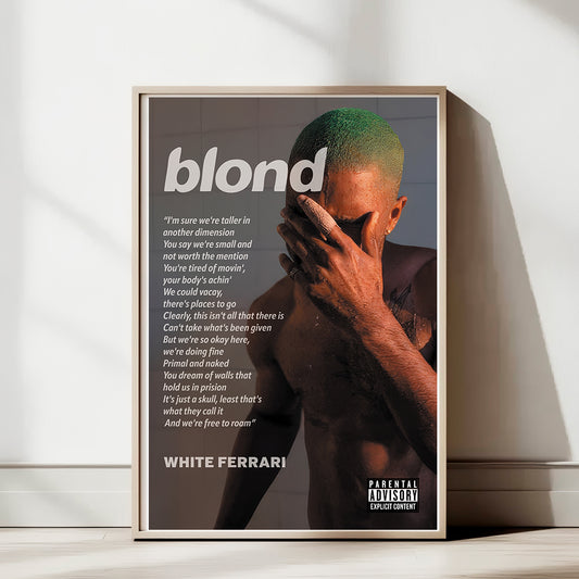 Frank Ocean Blond "White Ferrari" Poster — Minimal R&B Art Print