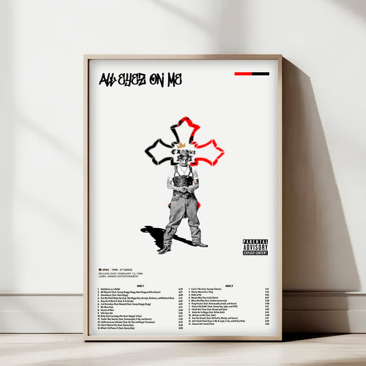 All Eyez On Me Poster — 2Pac Minimal Hip-Hop Art Print