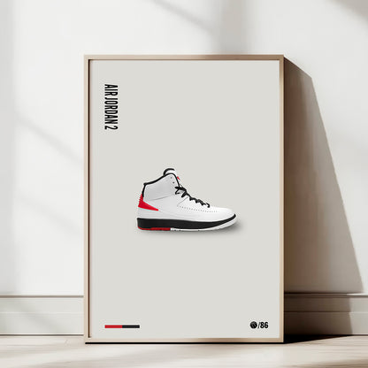 Air Jordan 2 Poster — Minimal Modern Sneaker Art Print