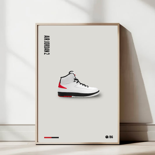 Air Jordan 2 Poster — Minimal Modern Sneaker Art Print
