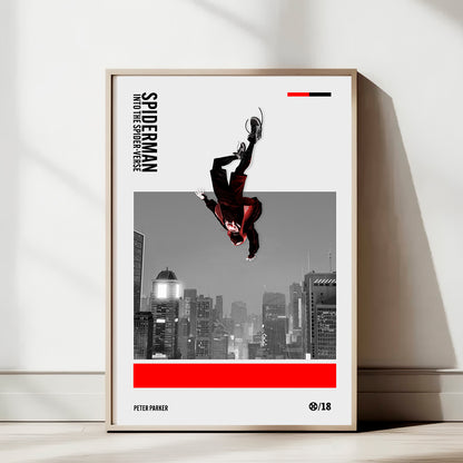 Spider-Verse Poster — Minimal Spider-Man Art Print | Modern Urban Wall Art