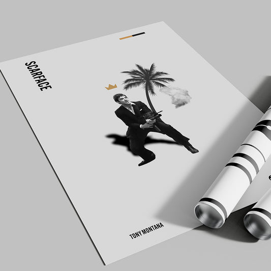 Scarface Tony Montana Poster — Minimal Modern Movie Art Print