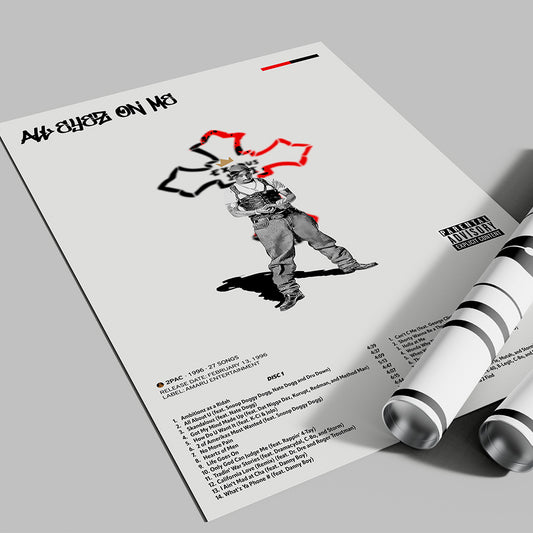 All Eyez On Me Poster — 2Pac Minimal Hip-Hop Art Print