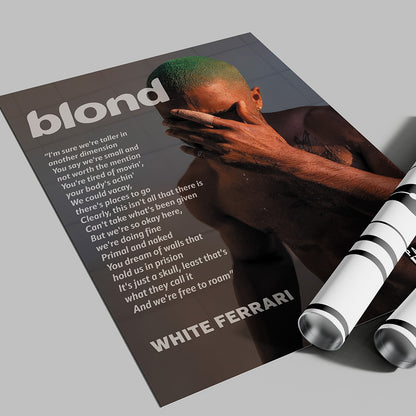 Frank Ocean Blond "White Ferrari" Poster — Minimal R&B Art Print