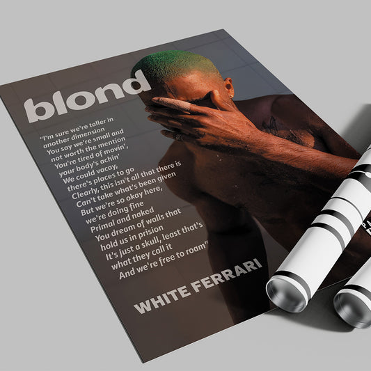 Frank Ocean Blond "White Ferrari" Poster — Minimal R&B Art Print