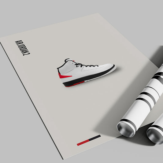Air Jordan 2 Poster — Minimal Modern Sneaker Art Print