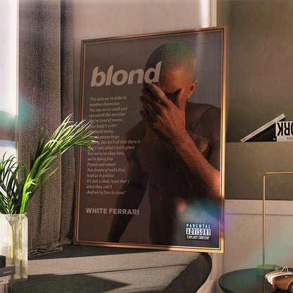 Frank Ocean Blond "White Ferrari" Poster — Minimal R&B Art Print