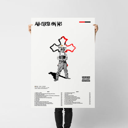 All Eyez On Me Poster — 2Pac Minimal Hip-Hop Art Print