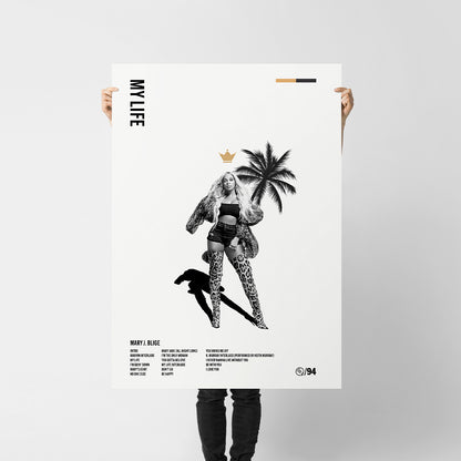 Minimal Mary J. Blige My Life Art Print — R&B Album Tribute Poster | Modern Music Wall Art | 11x17, 12x18, 16x24, 20x30, 24x36