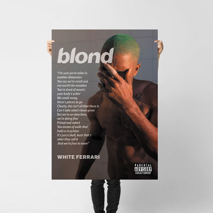 Frank Ocean Blond "White Ferrari" Poster — Minimal R&B Art Print
