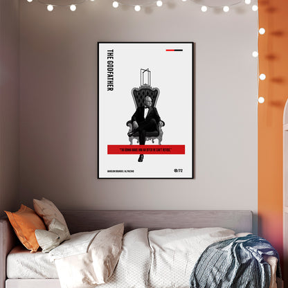 The Godfather Poster — Minimal Marlon Brando Movie Art Print