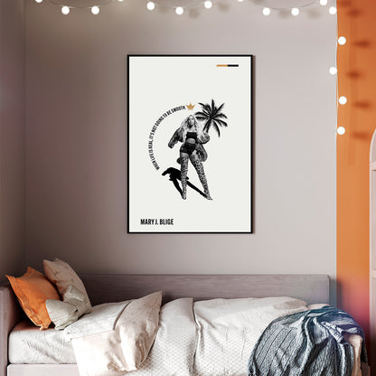 Mary J. Blige Art Print — "When Life Is Real, It’s Not Going to Be Smooth" Quote Poster | Modern Music Wall Art | 11x17, 12x18, 16x24, 20x30, 24x36