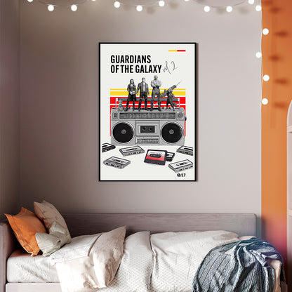 Minimal Guardians of the Galaxy Vol. 2 Art Print — Retro Cassette & Boombox Poster | Modern Pop Culture Wall Art | 11x17, 12x18, 16x24, 20x30, 24x36
