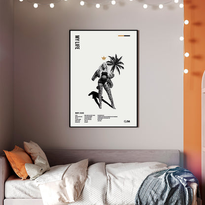 Minimal Mary J. Blige My Life Art Print — R&B Album Tribute Poster | Modern Music Wall Art | 11x17, 12x18, 16x24, 20x30, 24x36